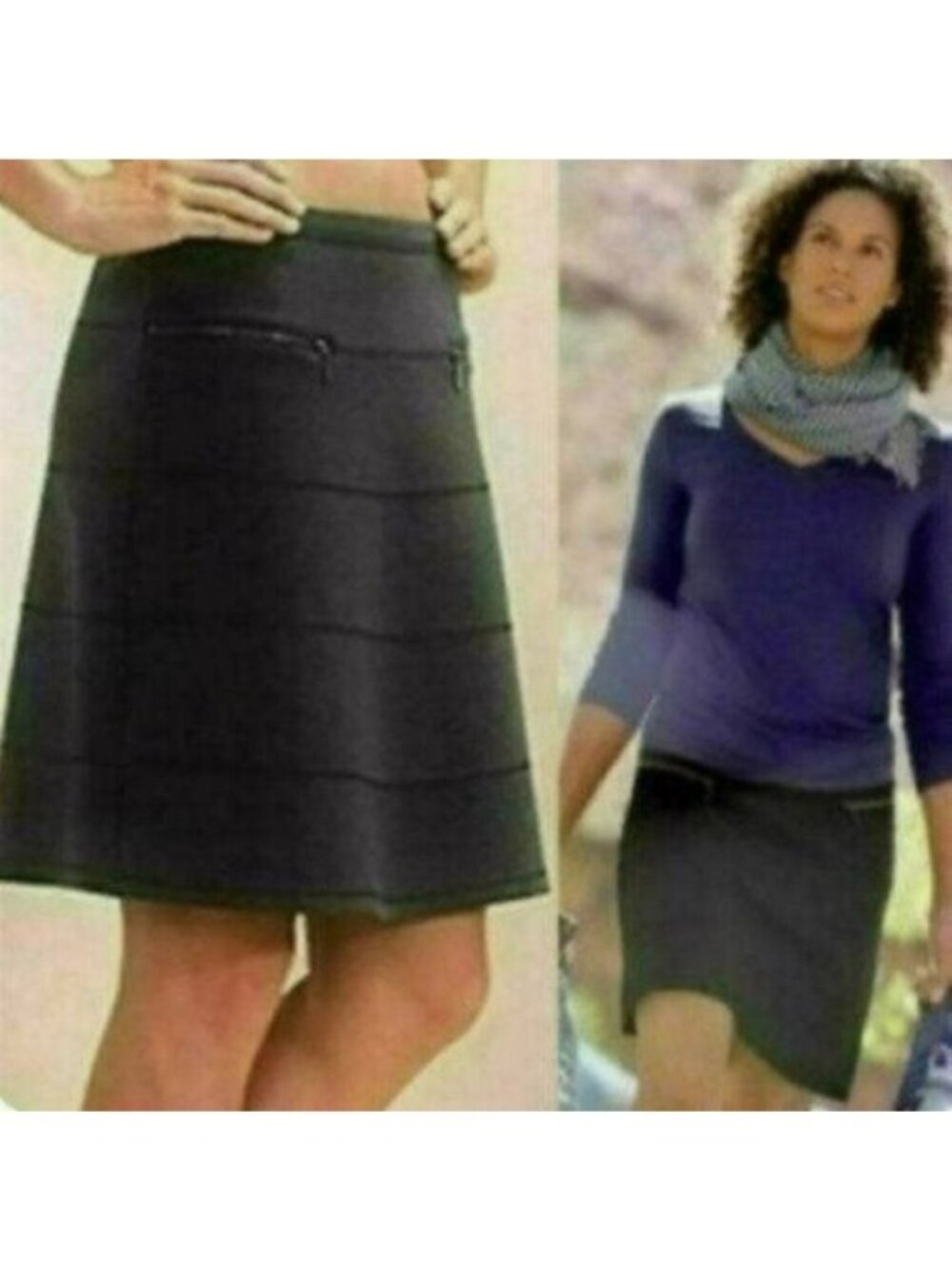 Athleta Strata Ponte Women's Small Black A-Line Knit Pull On Casual Mini Skirt